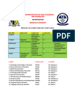 Primary Teachers Time Table