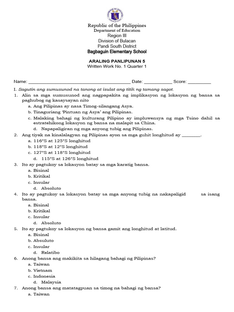 Ap 5 ST 1 | PDF