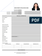 Blank Application New Employee Form