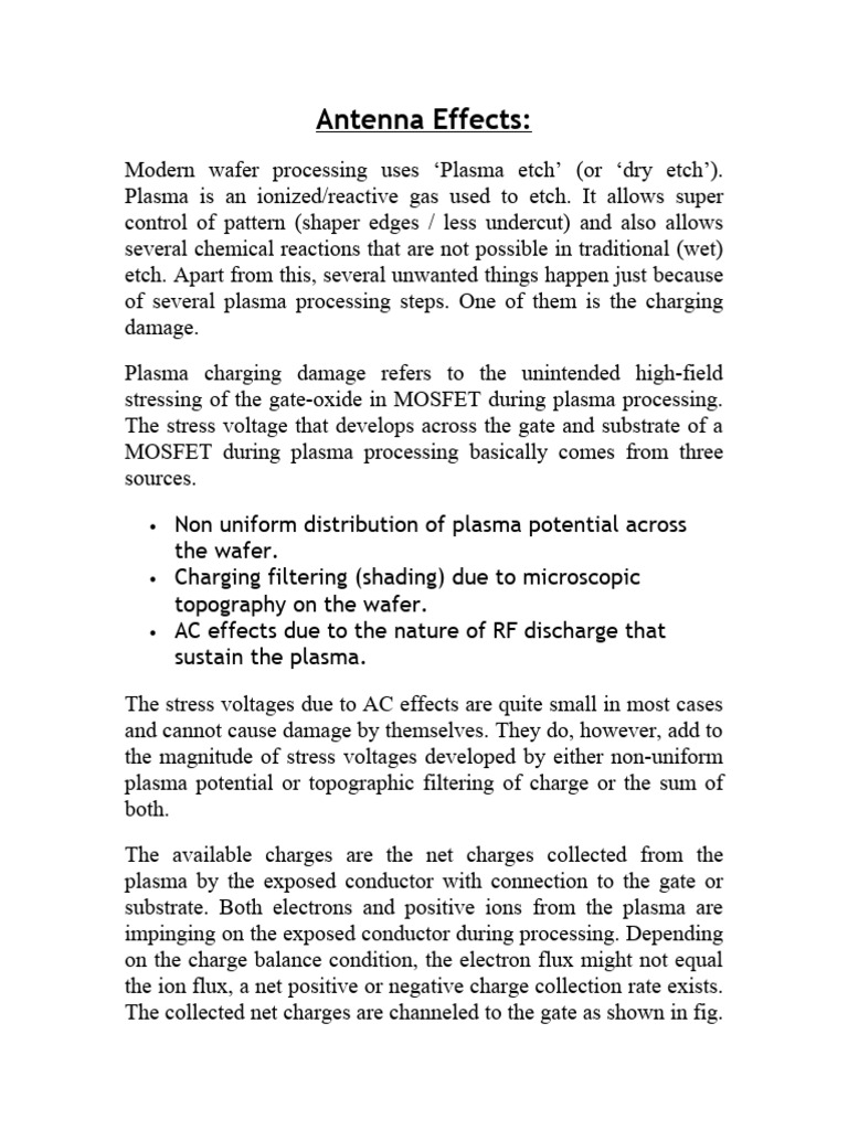 Antenna PDF Field Effect Transistor Semiconductor Device Fabrication