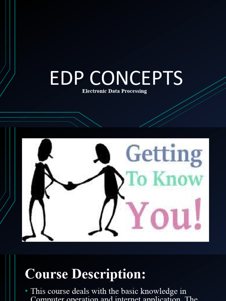 Edp Concepts | PDF | Data | Central Processing Unit