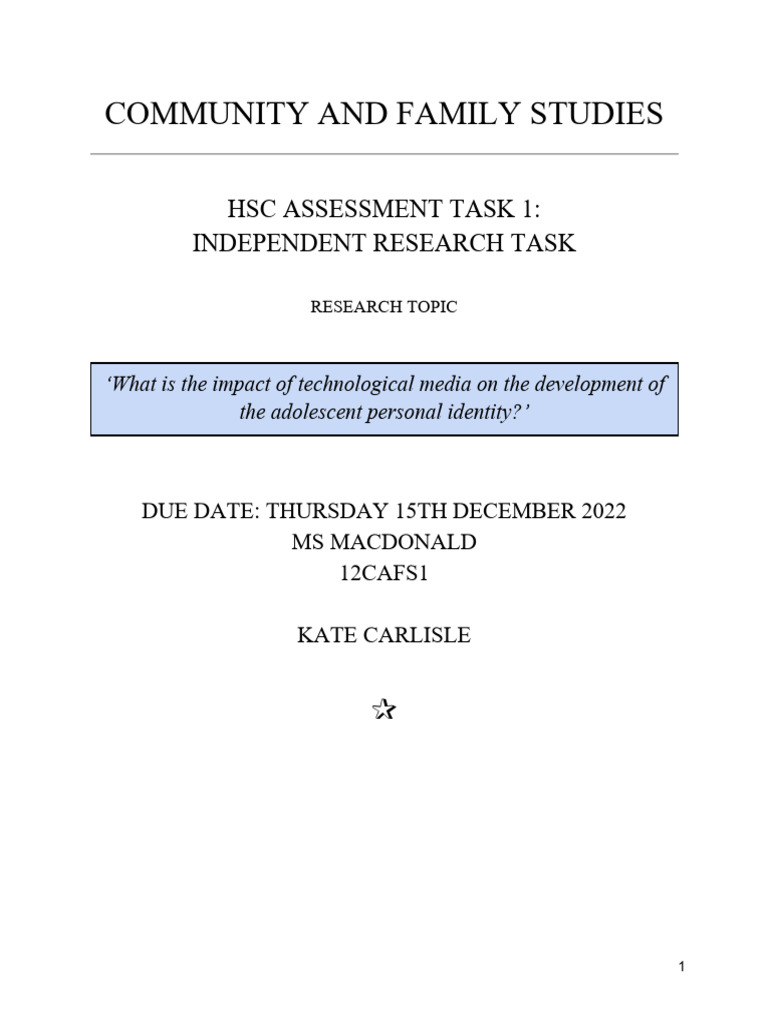 Cafs Irp | PDF | Adolescence | Social Media