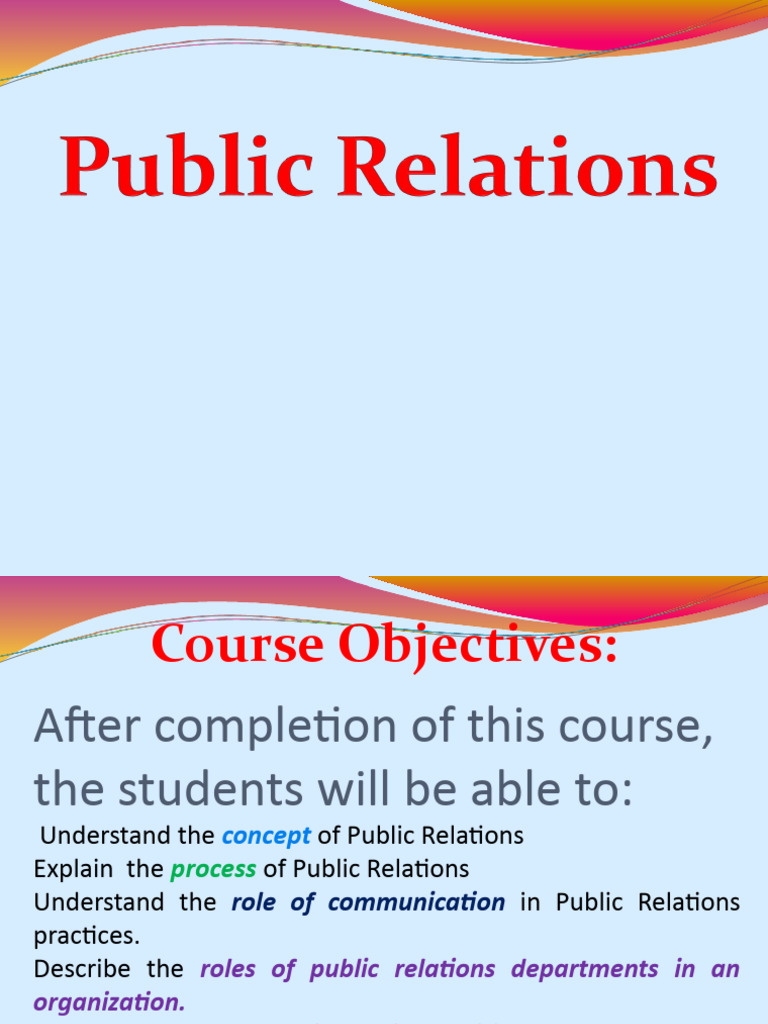 Introduction To Public Relations