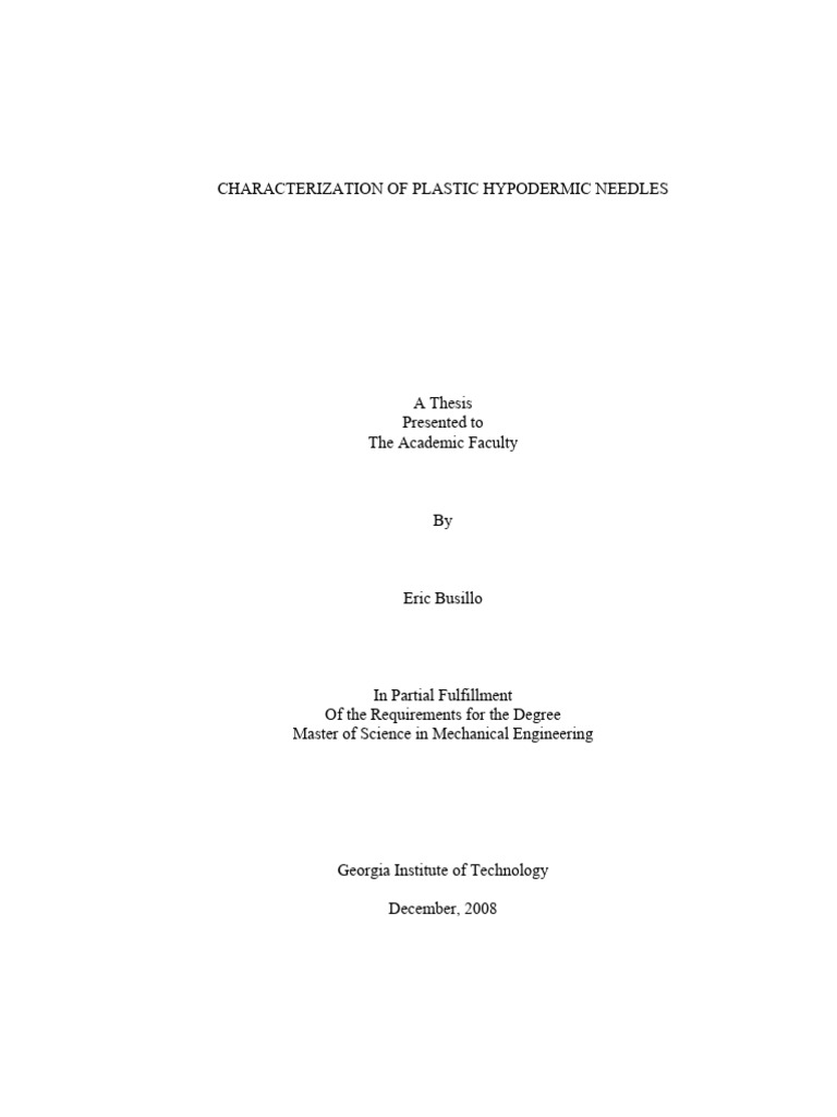 CHARACTERIZATION OF PLASTIC HYPODERMIC NEEDLES PDF Buckling