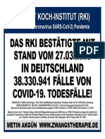 Das (RKI) Bestätigte Am 27.03.2023 in Deutschland 38.330.941 Fälle Von COVID-19. Todesfälle.