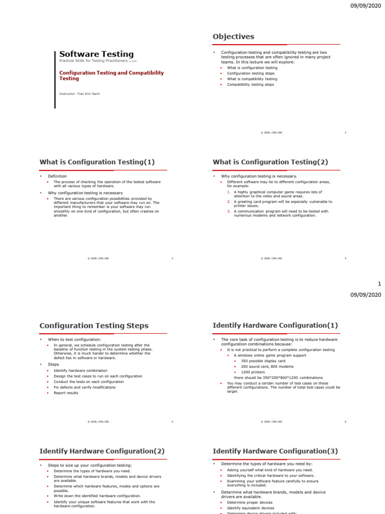 Configuration and Compatibility Testing Guide | PDF | Software ...