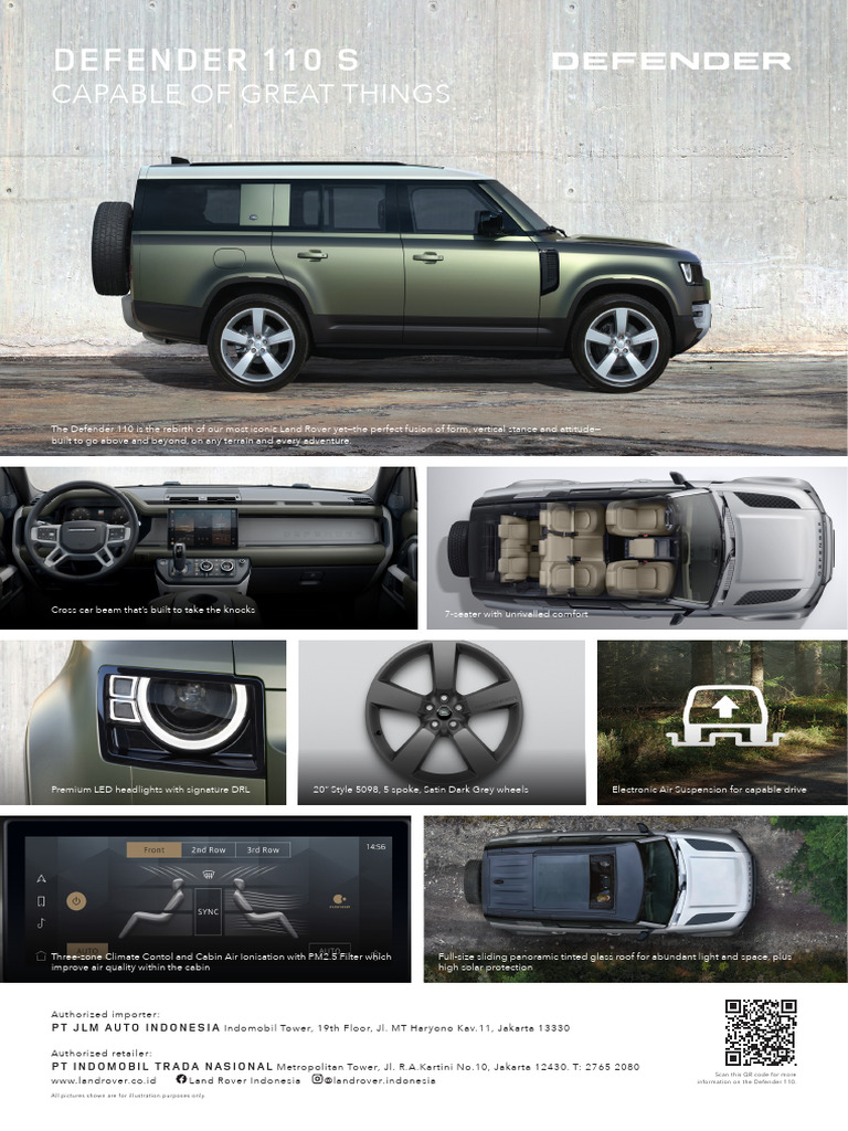 Land Rover Defender 110 S Specifications | PDF | Headlamp | Off Road ...