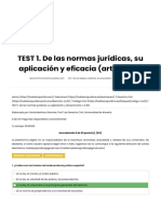 TEST 1. de Las Normas Jurídicas, Su Aplicación y Eficacia (Arts. 1 A 16) - Ludoteca Jurídica