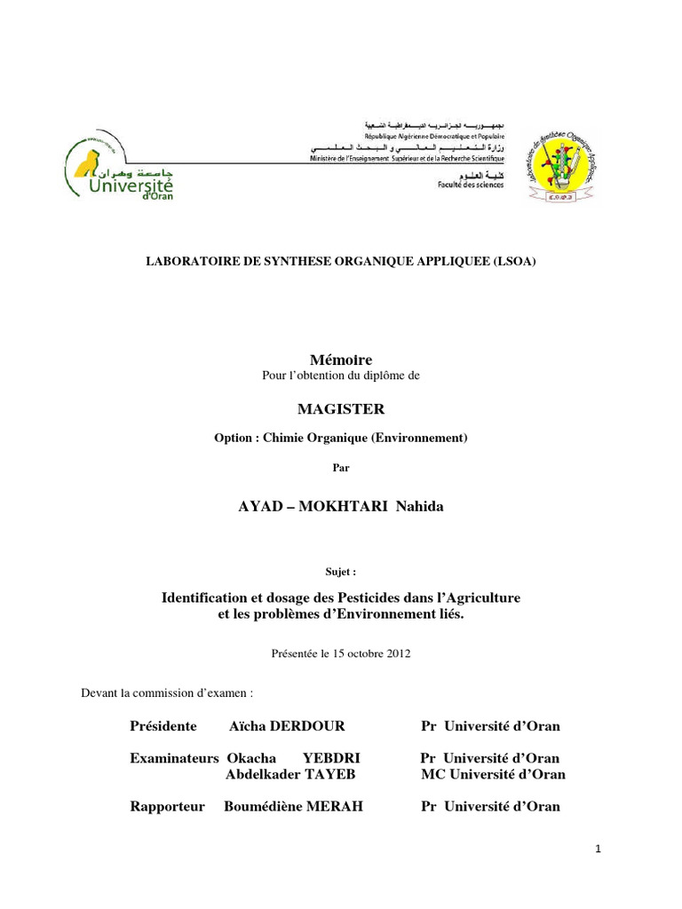 Analyse des Pesticides en Agriculture | PDF | Pesticide | Sol (pédologie)