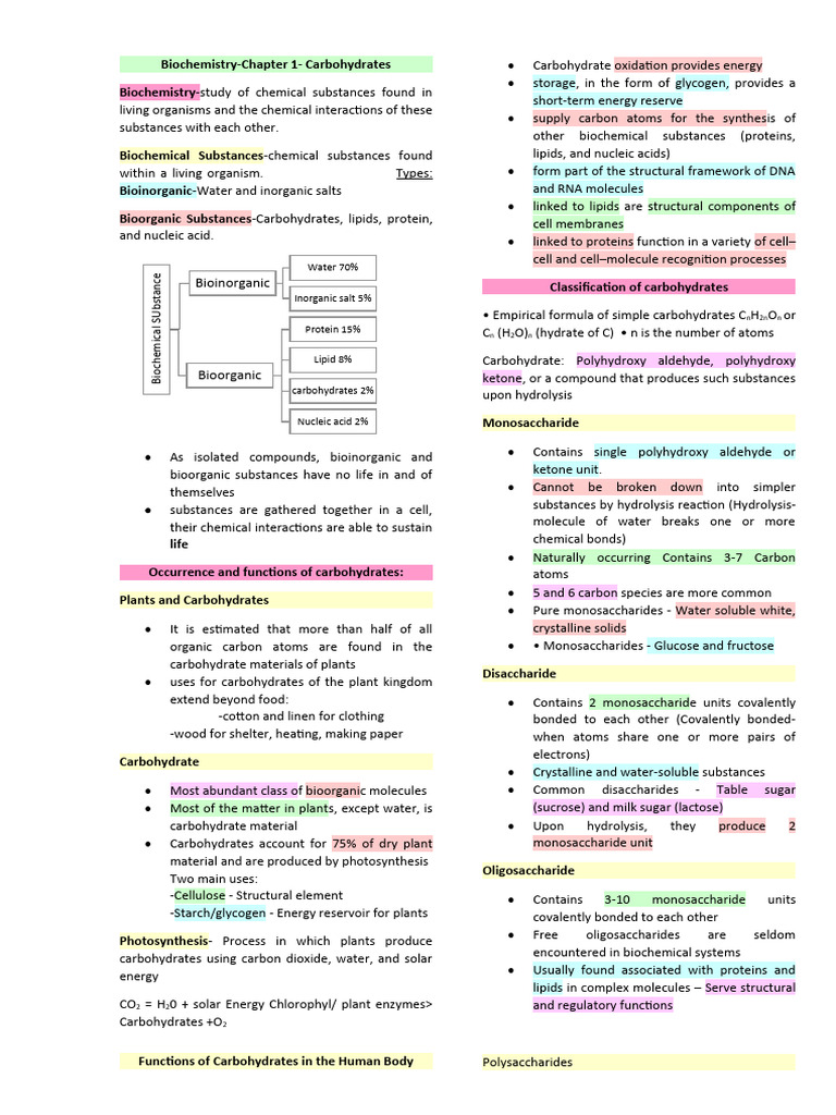 Biochemistry Transes | PDF | Carbohydrates | Fatty Acid