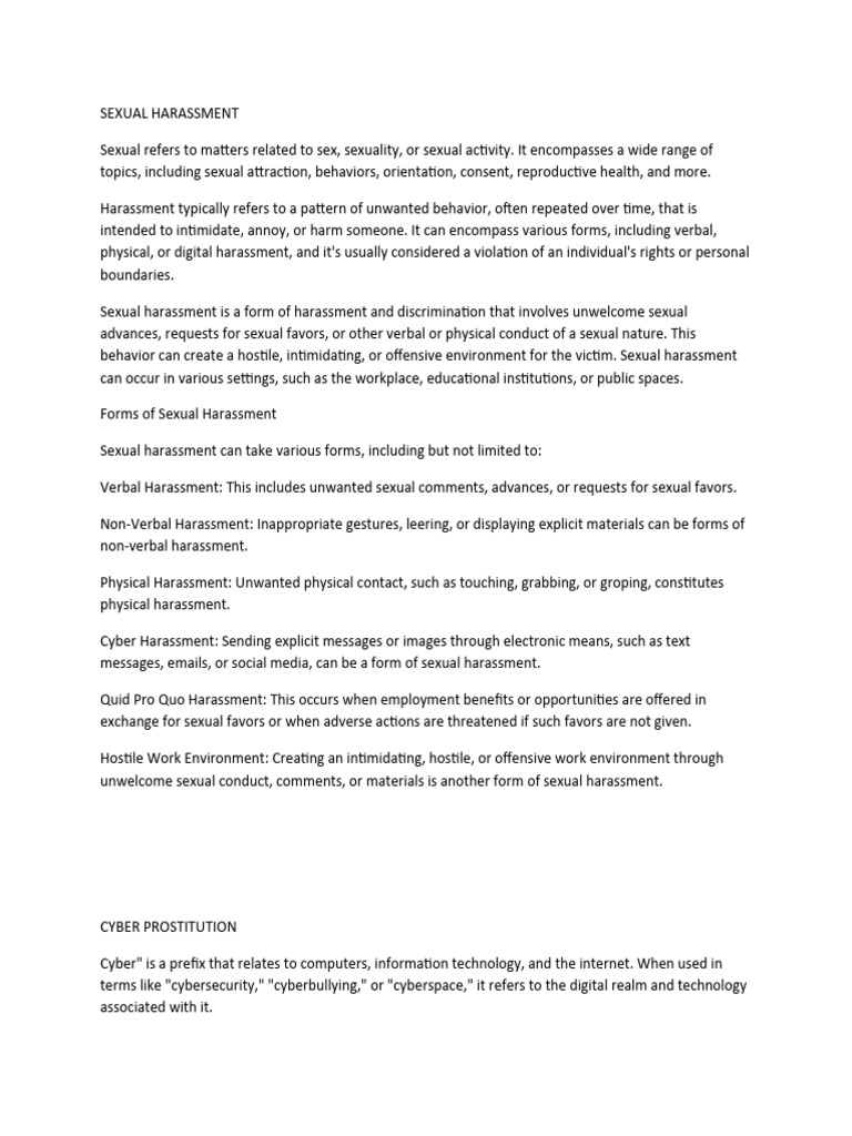 Understanding Sexual Harassment | PDF | Sexual Harassment | Cyberbullying