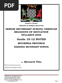 Senior R.E. Syllabus 2046 Grade 10-12 Notes-1
