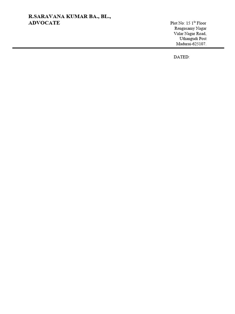 Saravanan Letter Pad PDF