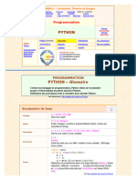 Programmation Python Glossaire, Vocabulaire