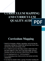 Curriculum Mapping and Curriculum Quality Audit