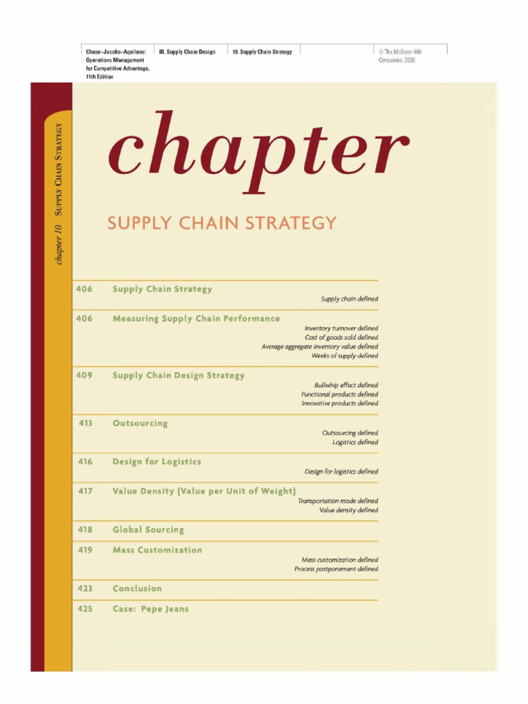 10-Supply Chian Strategies | PDF | Inventory | Supply Chain Management