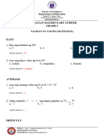 Abinganan Es Grade 1 Math Quiz Questions