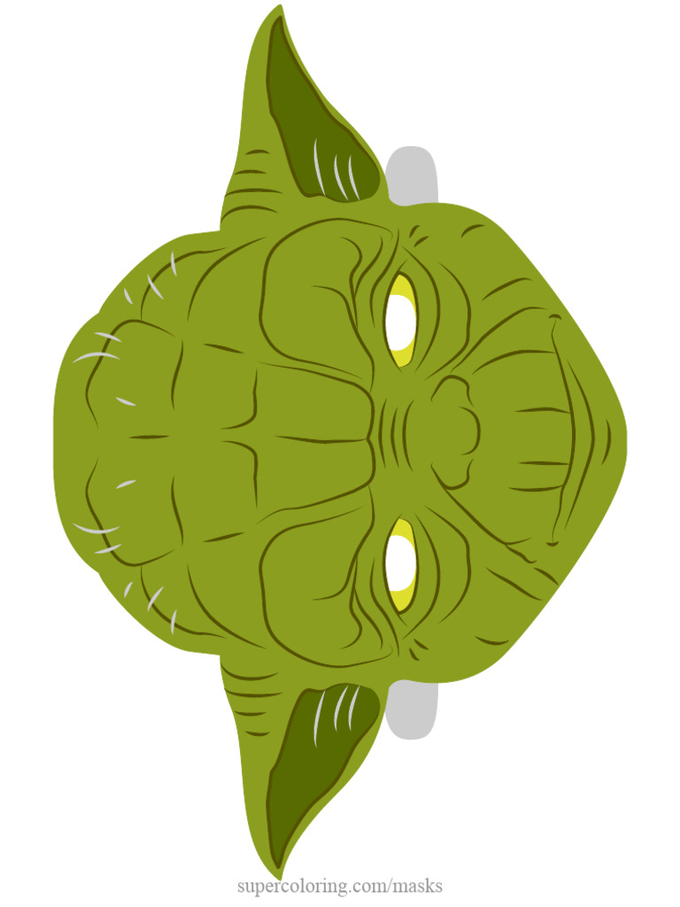 Yoda Mask Colored Template Paper Craft PDF