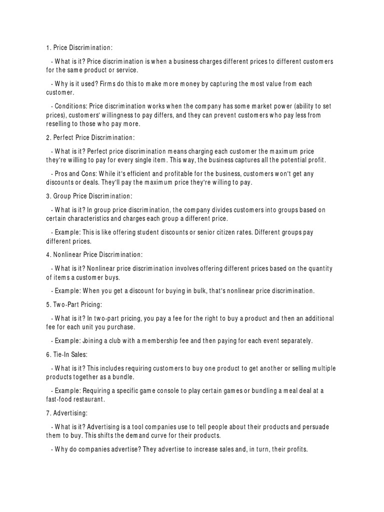 Multiple Choice Questions For Econ | PDF | Price Discrimination | Pricing