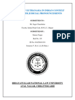 Legality of Euthanasia in Indian Context Along With Judicial Pronouncements