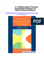 Introduction to Mathematical Thinking Algebra and Number Systems 1st Edition Gilbert Solutions Manual