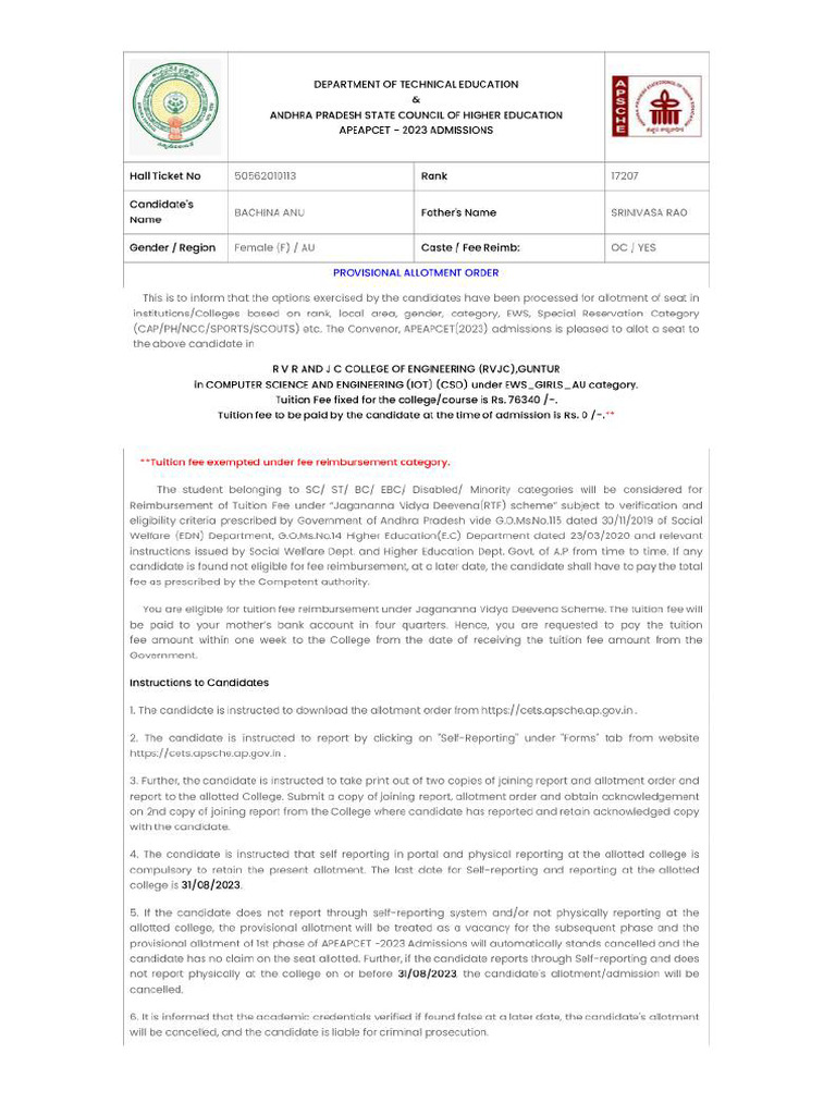 seat-allotment-self-reporting-letter-pdf