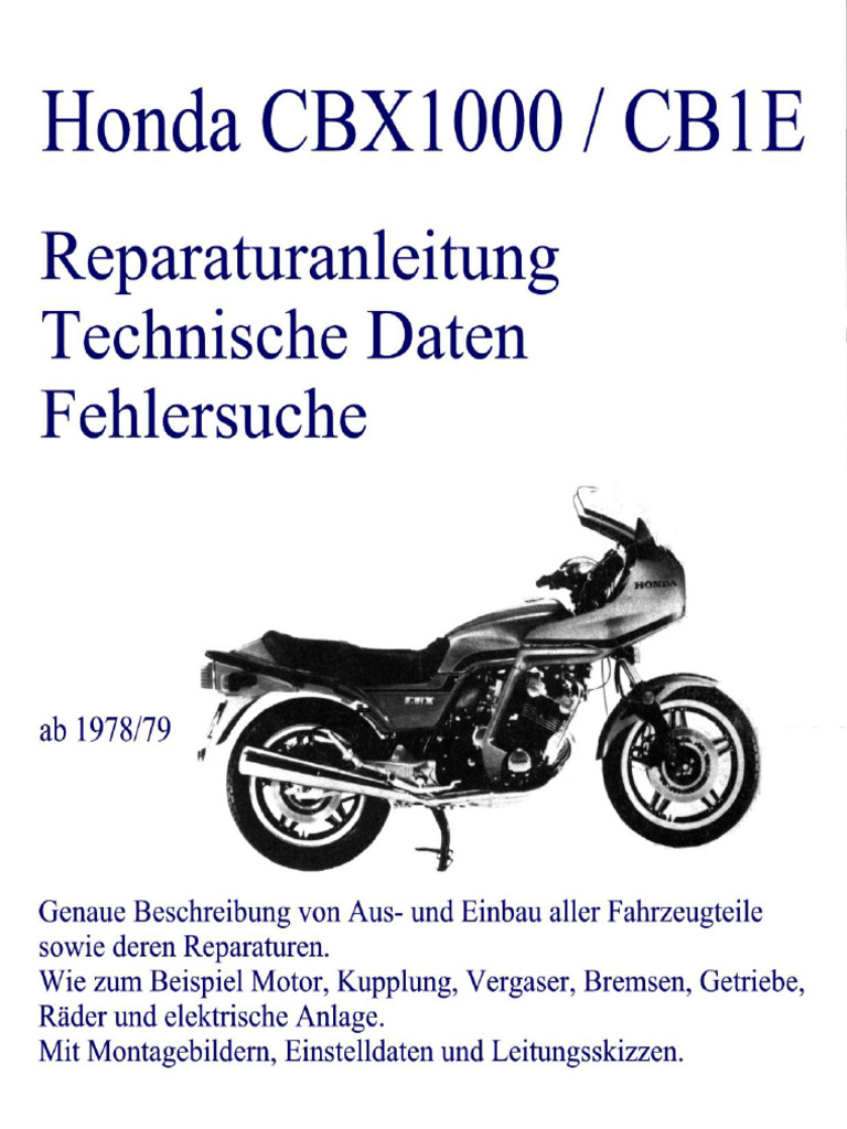 Honda CBX1000-CB1E '78-79 Service Manual (German) | PDF