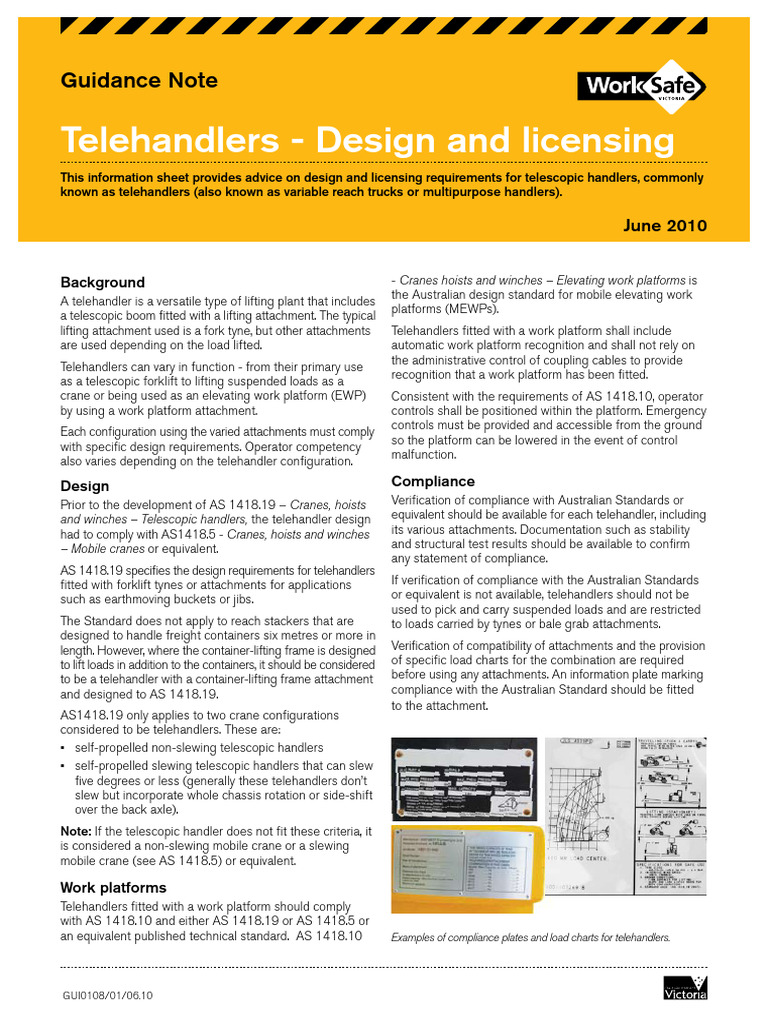 VICGuidance Telehandlers Design Licesning | PDF | Crane (Machine ...