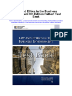 Law and Ethics in The Business Environment 9th Edition Halbert Test Bank