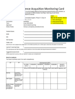 English Competence Acquisition Monitoring Card