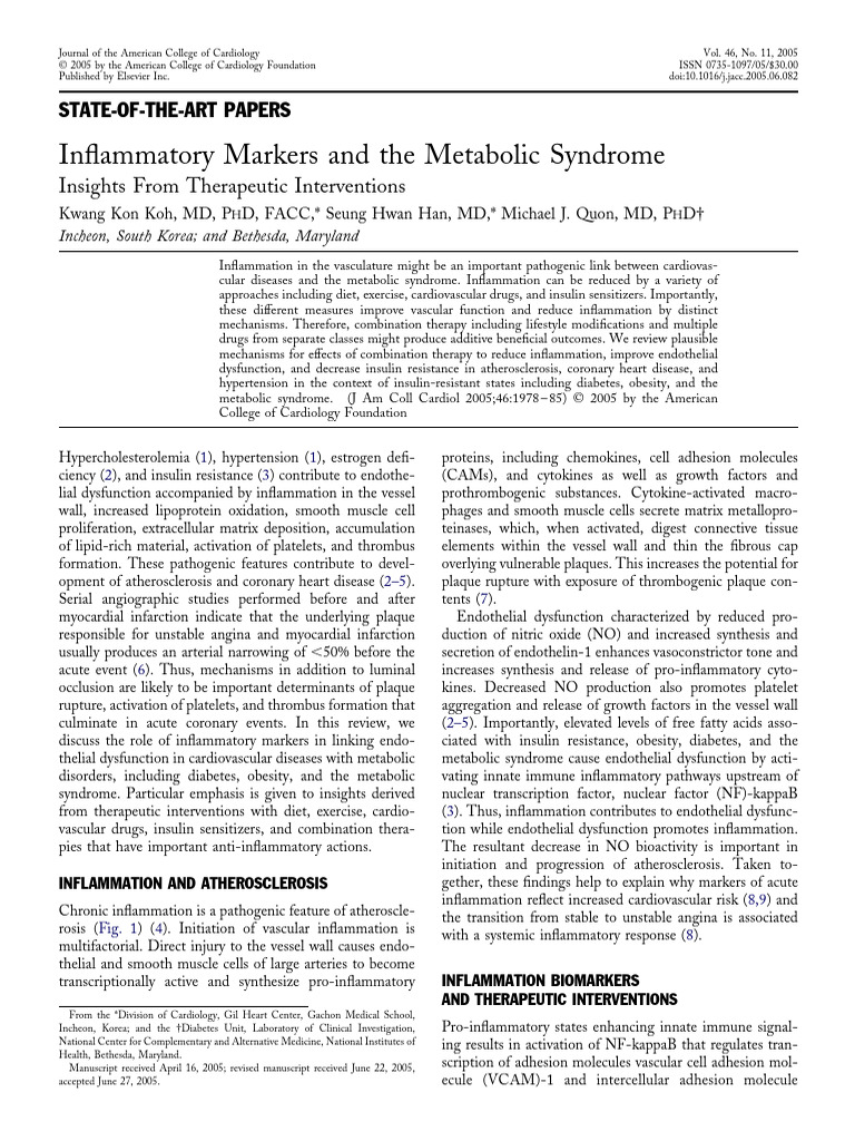 Metabolic Markers Definition