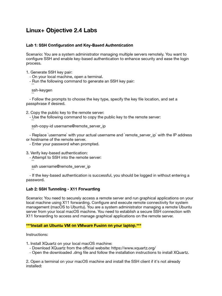 SSH Configuration and Tunneling Labs | PDF | Secure Shell | Port ...
