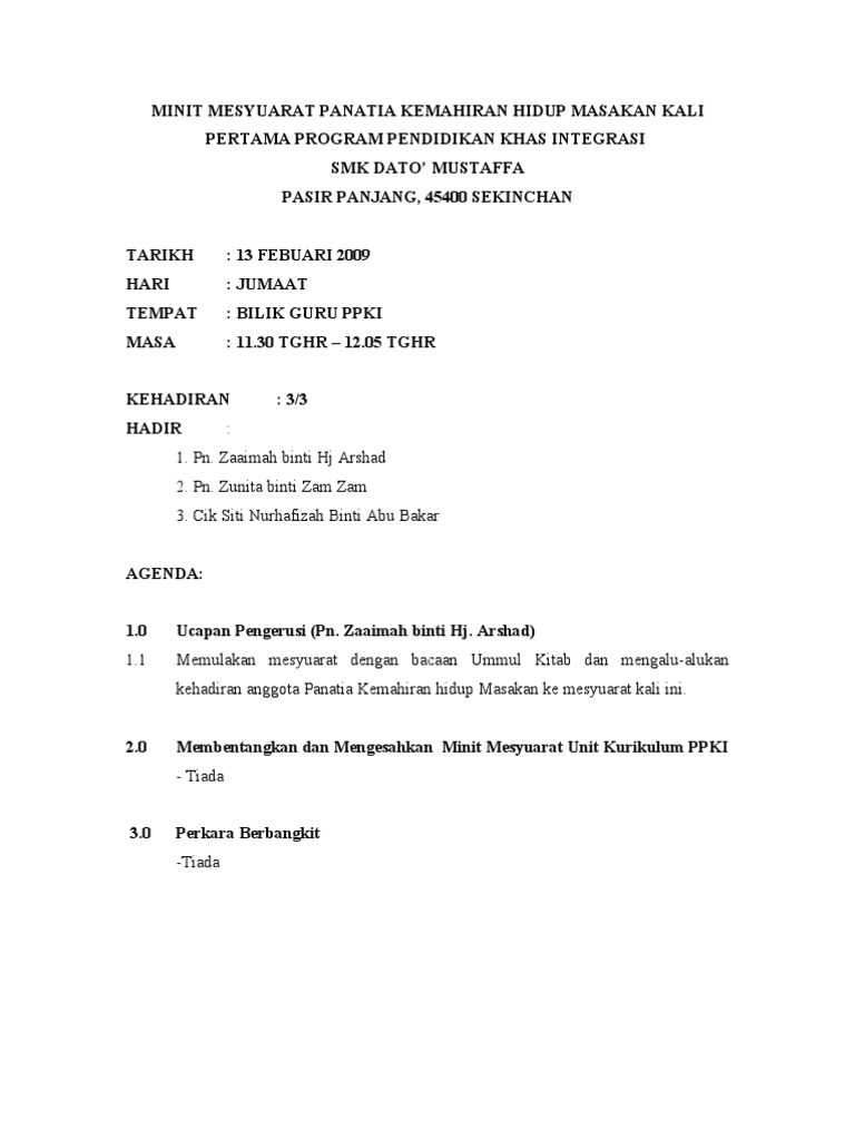 Minit Mesyuarat KHM  PDF