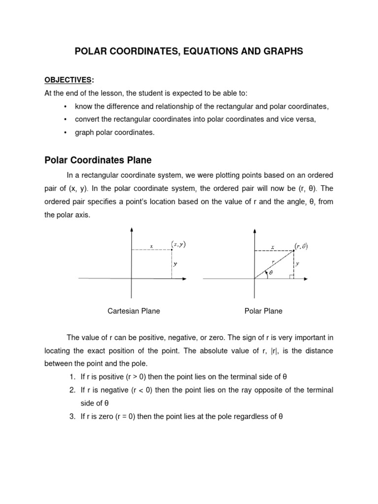 Converting Cartesian to Polar Coordinates | PDF | Coordinate System ...