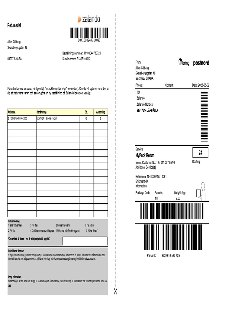 Return label pdf