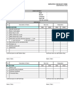 HR - Employee Checklist Form