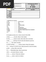 Atividades de Present Continuous para 6º Ano | PDF | Pedagogia ...