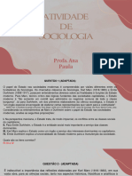 Atividade de Sociologia Formativa Gabaritada - 3º Anos