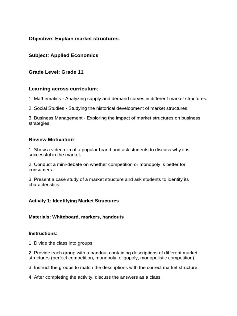 Understanding Market Structures in Economics | PDF | Monopoly | Perfect ...