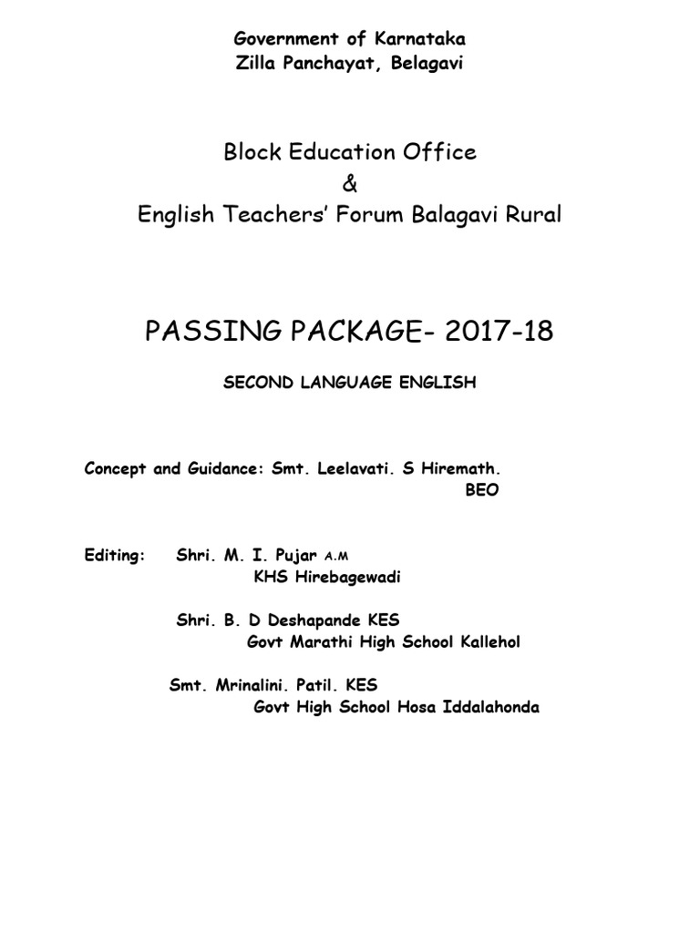 Belagavi Zilla Panchayat English Package | PDF | Mahatma Gandhi