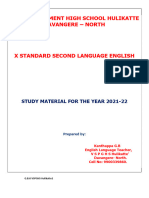 10th STD SL English Study Materials by VSP Ghs Hulikatte