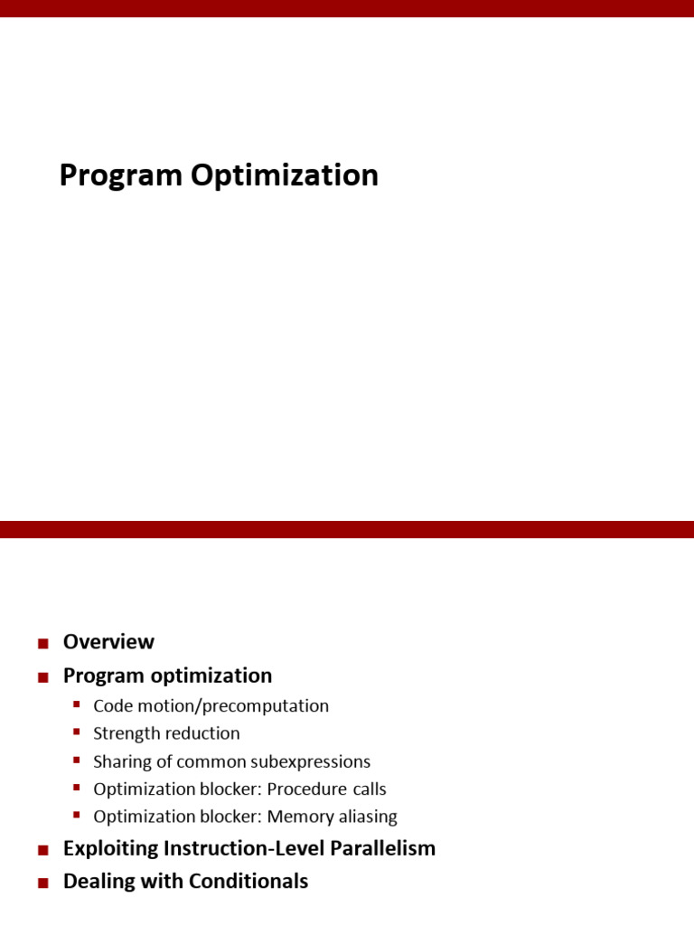 Program Optimization | PDF | Program Optimization | Parallel Computing