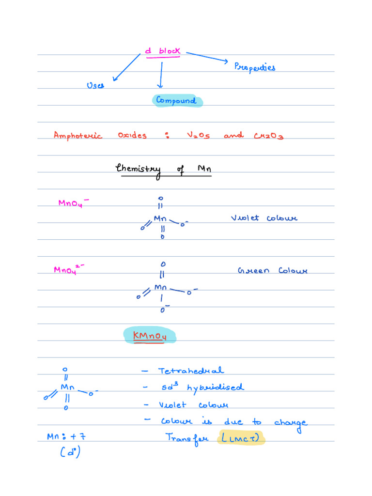 Class Test on d & f-Block Elements | PDF | Science & Mathematics ...