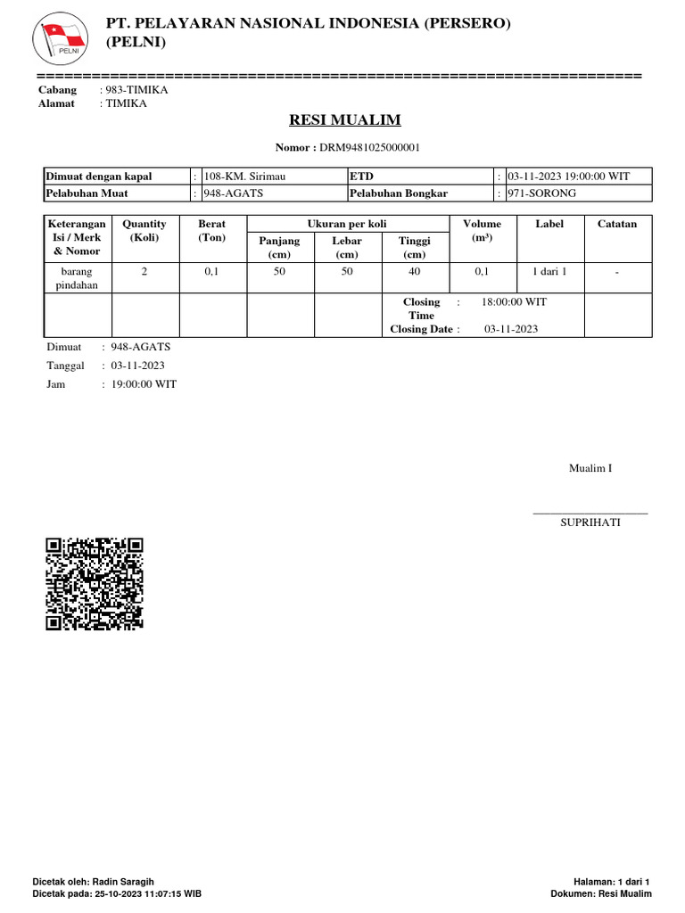 Data Report Resi Mualim 25-10-2023 | PDF