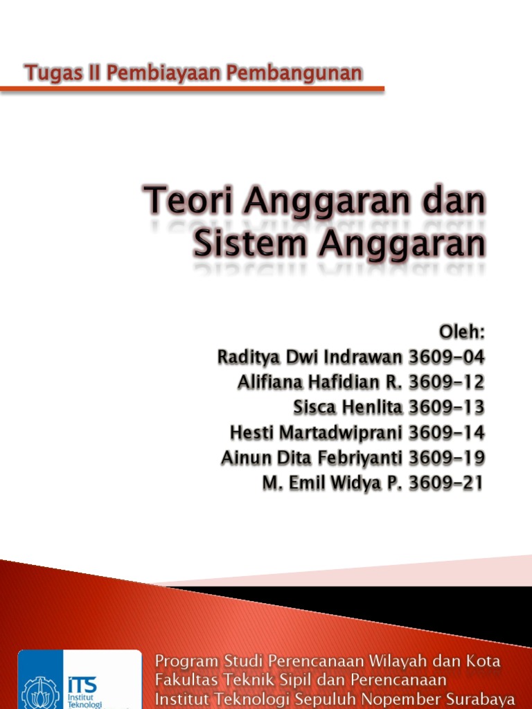 Teori Anggaran dan Sistem Anggaran