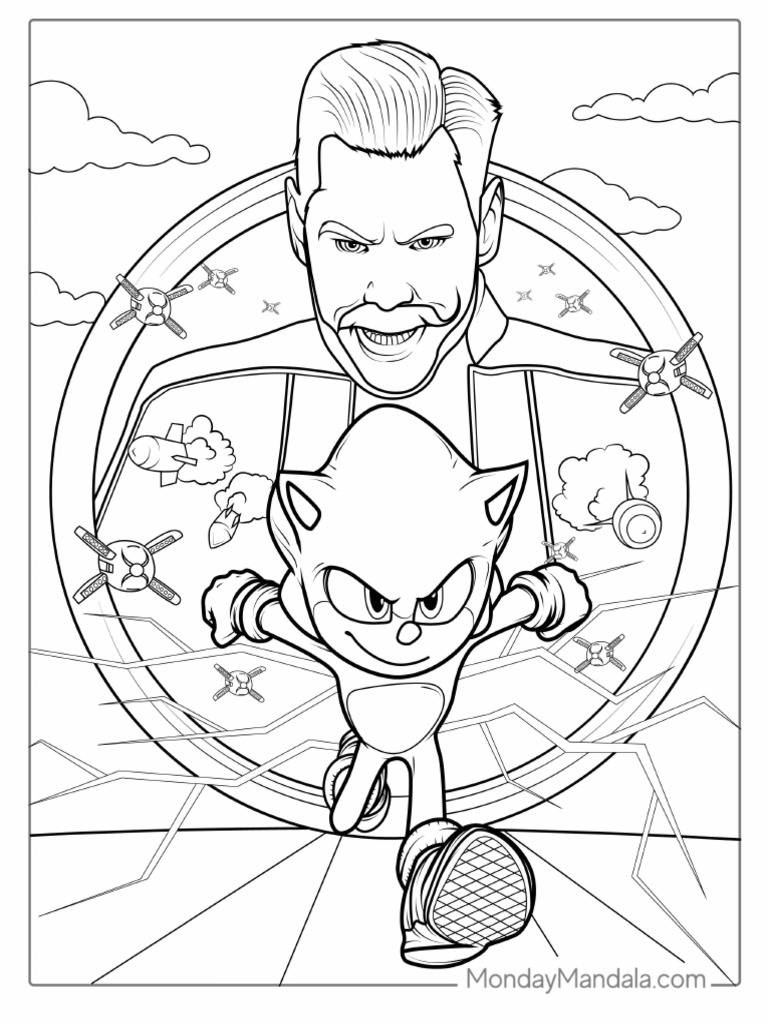 Sonic Movie Poster Coloring Sheet | PDF