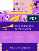 Music Subject For High School Music Theory Purple and Yellow Illustrated Educational Presentation