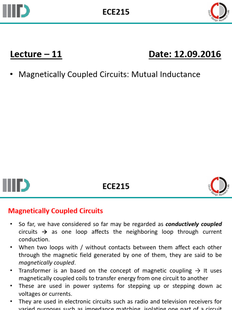 Mutual Inductance in Coupled Circuits | PDF | Inductor | Inductance