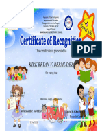 CERTIFICATE-FIRST-QUARTER-Kindergarten - Daniel John