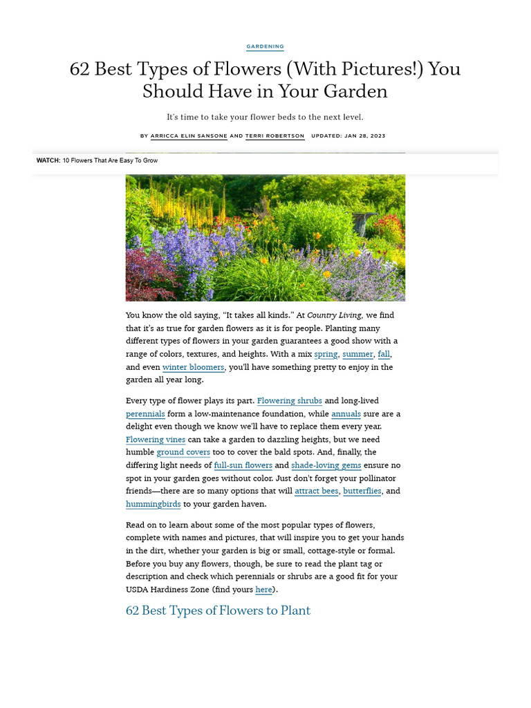 62 Flower Types for Your Garden | PDF | Perennial Plant | Flowers
